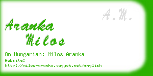 aranka milos business card